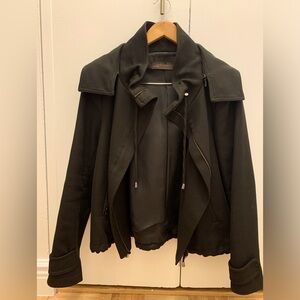 Zara black hooded thick jacket